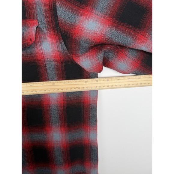 Red Head Brand Co. Size L Mens Red & Black Plaid Fleece Lined Flannel Shirt - Picture 5 of 6